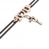 macrame bracelet, I love you – December 7th, made of 18k rose gold vermeil on 925 sterling silver with black cord
