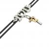 macrame bracelet, I love you – December 7th, made of 18k white gold vermeil on 925 sterling silver with black cord