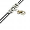 macrame bracelet, I love you – January 10th, made of 18k white gold vermeil on 925 sterling silver with black cord