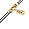 macrame bracelet, I love you – January 10th, made of 18k yellow gold vermeil on 925 sterling silver with black cord