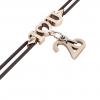 macrame bracelet, I love you – January 26th, made of 18k rose gold vermeil on 925 sterling silver with black cord