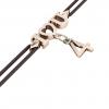 macrame bracelet, I love you – July 4th, made of 18k rose gold vermeil on 925 sterling silver with black cord