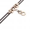 macrame bracelet, I love you – July 8th, made of 18k rose gold vermeil on 925 sterling silver with black cord