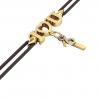 macrame bracelet, I love you – June 1st, made of 18k yellow gold vermeil on 925 sterling silver with black cord