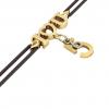 macrame bracelet, I love you – June 5th, made of 18k yellow gold vermeil on 925 sterling silver with black cord