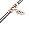 macrame bracelet, I love you – March 14th, made of 18k rose gold vermeil on 925 sterling silver with black cord