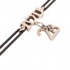 macrame bracelet, I love you – March 28th, made of 18k rose gold vermeil on 925 sterling silver with black cord