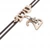 macrame bracelet, I love you – May 25th, made of 18k rose gold vermeil on 925 sterling silver with black cord