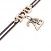 macrame bracelet, I love you – May 28th, made of 18k rose gold vermeil on 925 sterling silver with black cord