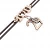macrame bracelet, I love you – May 29th, made of 18k rose gold vermeil on 925 sterling silver with black cord