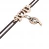 macrame bracelet, I love you – May 9th, made of 18k rose gold vermeil on 925 sterling silver with black cord