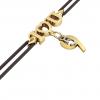 macrame bracelet, I love you – May 9th, made of 18k yellow gold vermeil on 925 sterling silver with black cord
