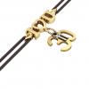 macrame bracelet, I love you – November 30th, made of 18k yellow gold vermeil on 925 sterling silver with black cord