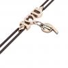 macrame bracelet, I love you – November 9th, made of 18k rose gold vermeil on 925 sterling silver with black cord