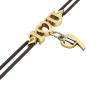 macrame bracelet, I love you – November 9th, made of 18k yellow gold vermeil on 925 sterling silver with black cord