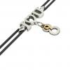 macrame bracelet, I love you – September 8th, made of 18k white gold vermeil on 925 sterling silver with black cord
