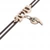 macrame bracelet, I love you – September 9th, made of 18k rose gold vermeil on 925 sterling silver with black cord