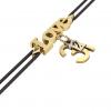 macrame bracelet, Love – black cord – December 31st, made of 18k yellow gold vermeil on 925 sterling silver  