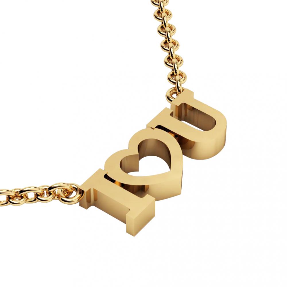 I love you Necklace, made of 925 sterling silver / 18k gold finish