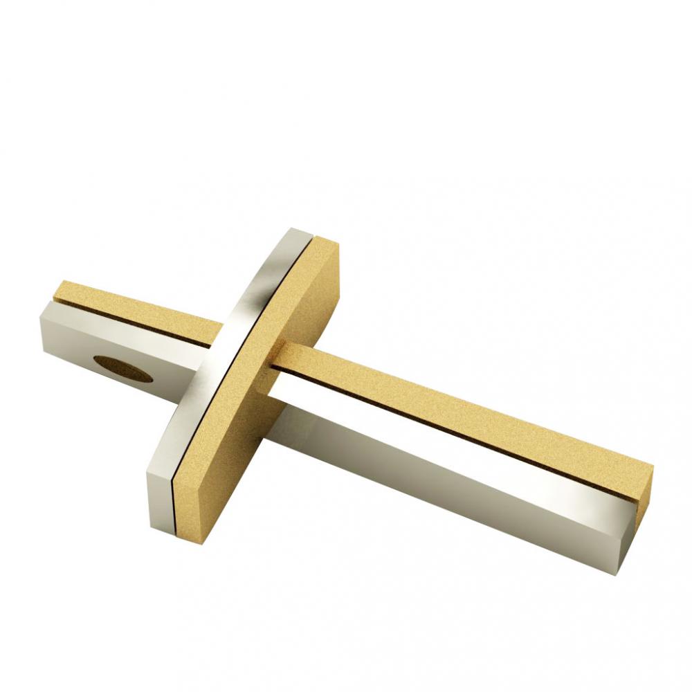 Dichromate Quatern Cross 13, made of 925 sterling silver  / white-gold