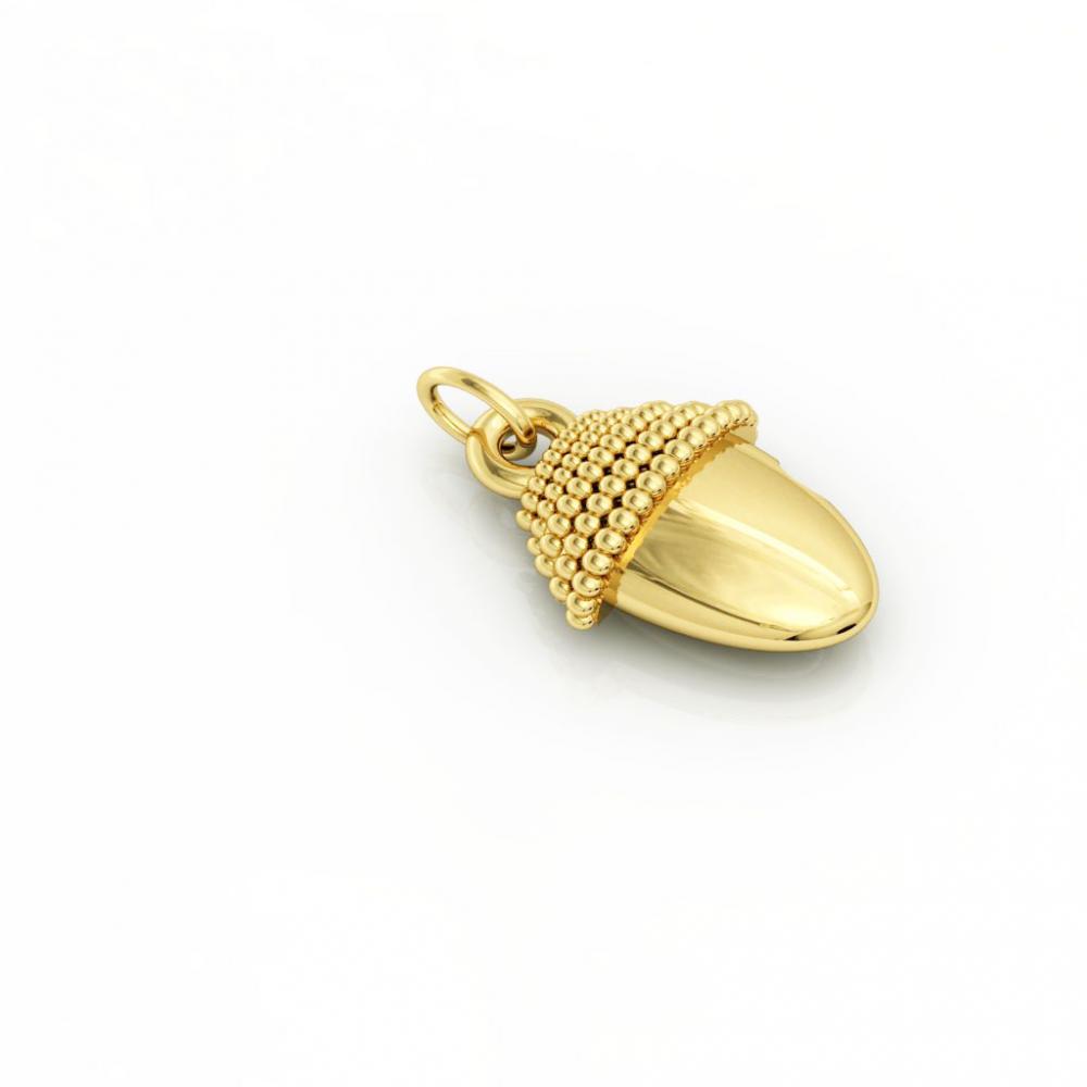Small Acorn pendant, made of 925 sterling silver / 18k gold finish 