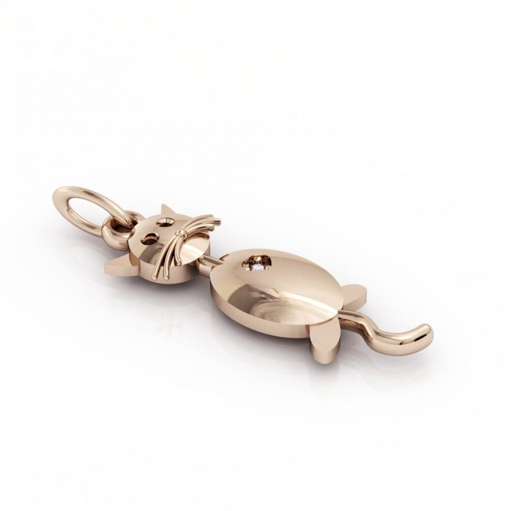 Little Cat 2 pendant, made of 925 sterling silver / 18k rose gold finish 