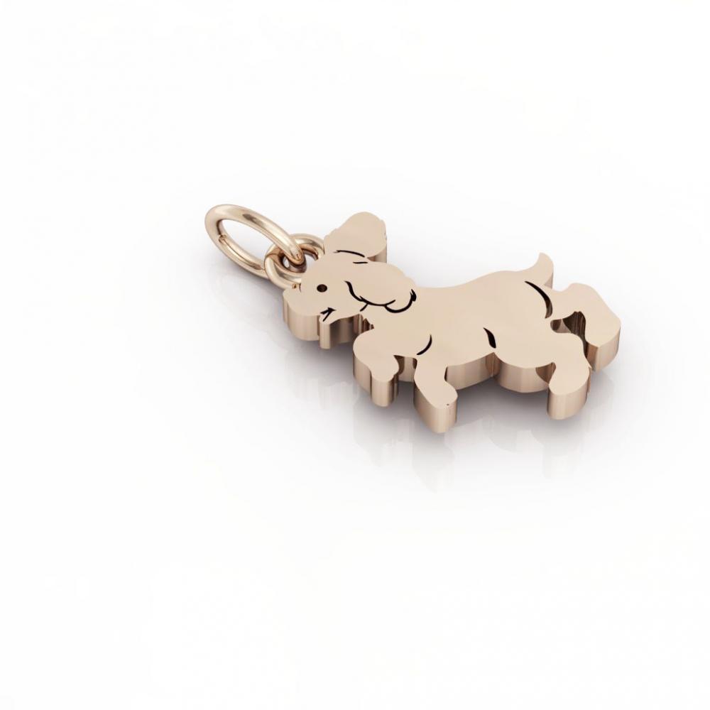 Little Dog 1 pendant, made of 925 sterling silver / 18k rose gold finish 