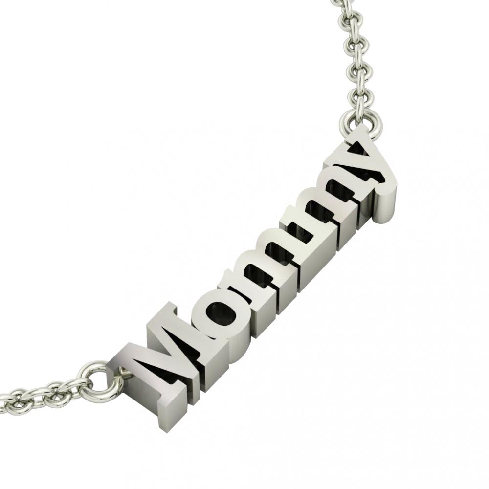 Mommy Necklace, made of 925 sterling silver / 18k white gold finish
