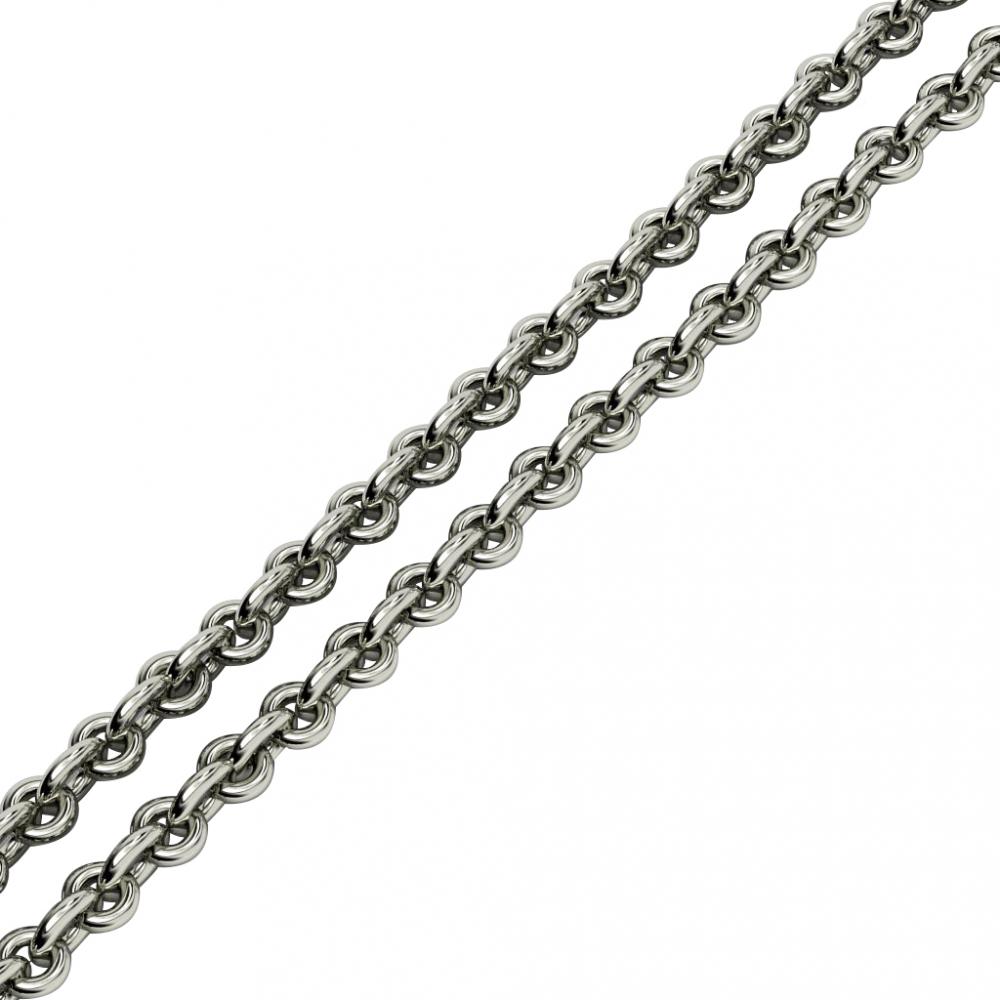 rollo-98 chain necklace, made of 18k white gold vermeil on 925 sterling silver / 40 cm – 15,75''