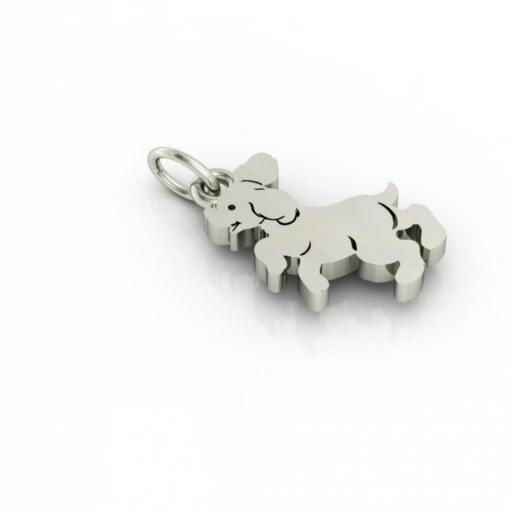 Little Dog 1 pendant, made of 925 sterling silver / 18k white gold finish 