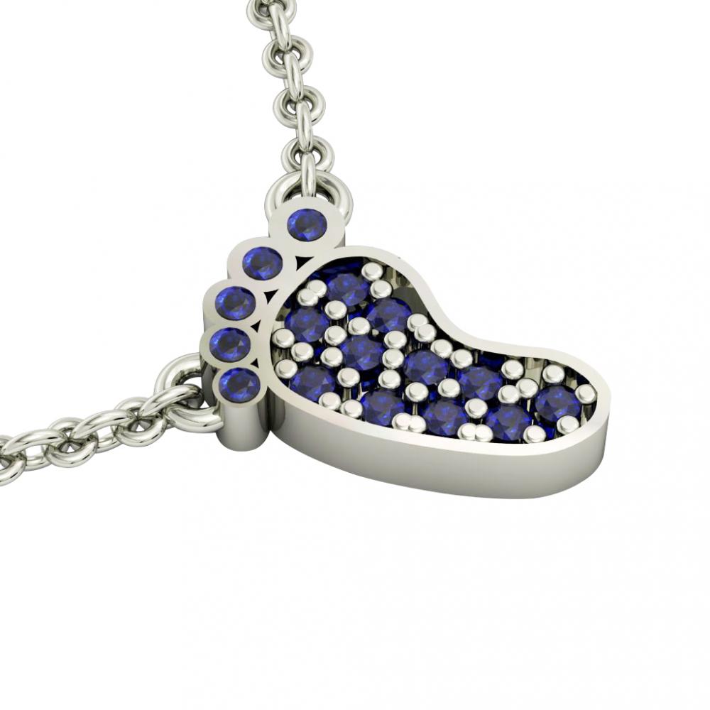 Baby Foot Necklace Made Of 925 Sterling Silver 18k White Gold Finish With Zircon