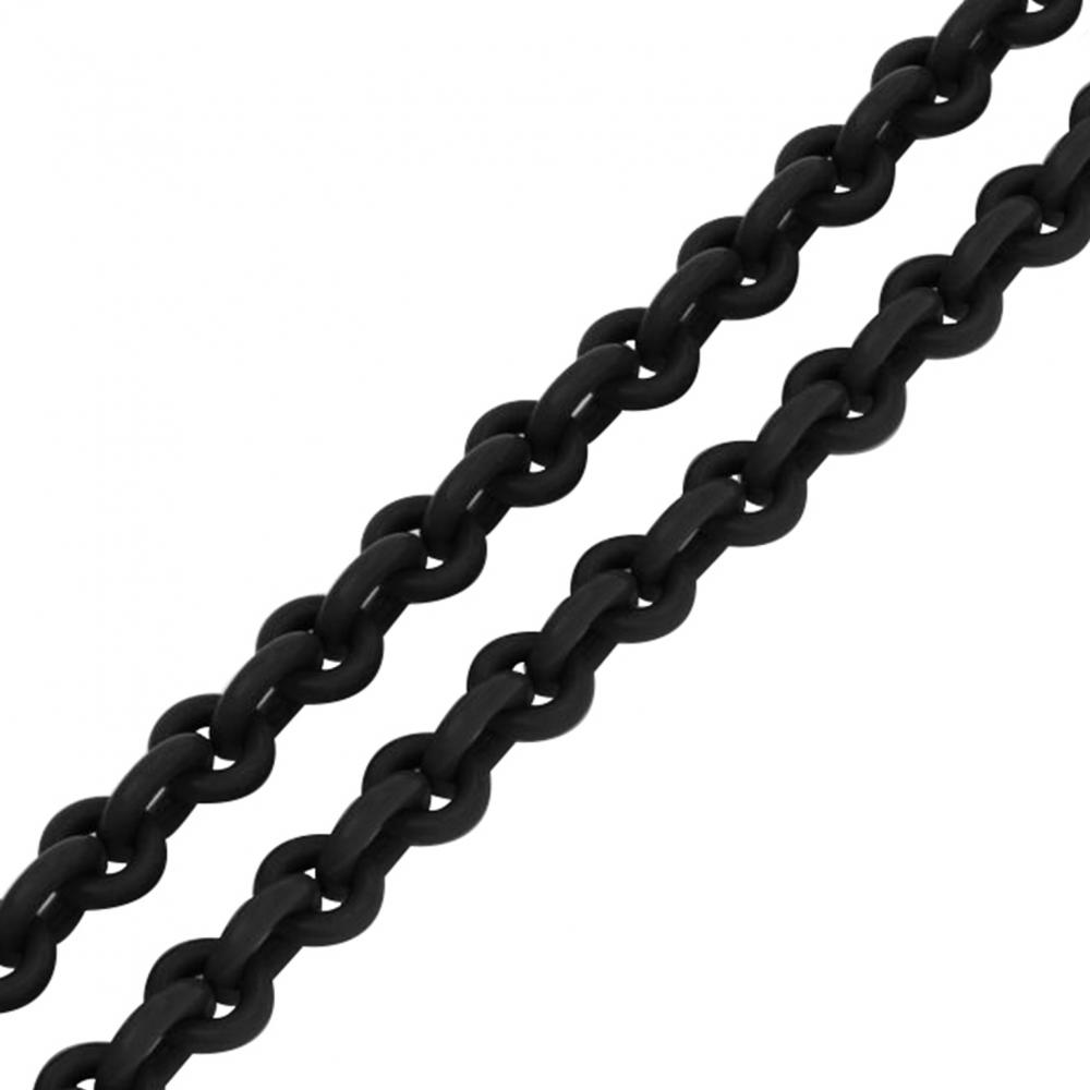 rollo-99 chain necklace, made of black oxidised 925 sterling silver / 40 cm – 15,75''