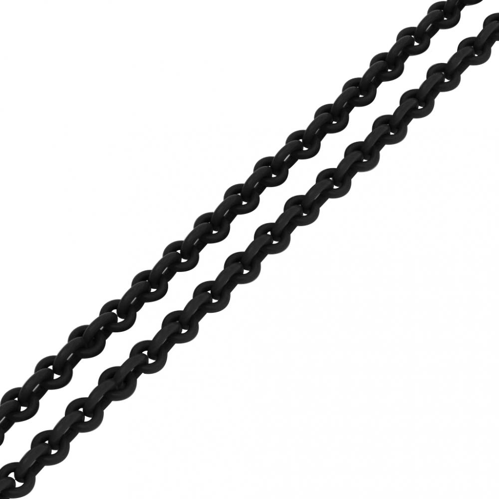 rollo-98 chain necklace, made of black oxidised 925 sterling silver / 40 cm – 15,75''
